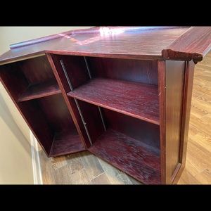 Bar seats 3 people comfortably and neon light